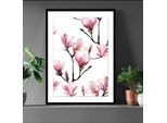 Bild QUEENCE "Estelle", rosa (farbe rahmen: schwarz, farbe bild(er): rosa), B:40cm H:50cm, Acrylglas, Holz, Papier, Bilder, Bild, gerahmt, Blumen