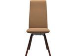 Polsterstuhl STRESSLESS "Laurel", braun (taupe paloma, walnuss), B:49cm H:105cm T:60cm, Leder PALOMA: PALOMA ist ein durchgefärbtes Semianilin-Möbelleder mit natürlicher Narbung., Stühle, Polsterstuhl, High Back, Größe M, mit schräggestellten Beinen in Walnuss
