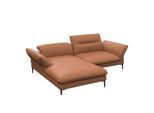 Ecksofa FLEXLUX "Salino, Funktionssofa mit Recamiere, Relaxsofa, Ecksofa", braun (modern cognac braun), B:245cm H:88cm T:182cm, Sofas, Ecksofa, Sofa mit Arm- und Kopfteil-Verstellungen, Kaltschaum & Stahl-Wellen