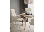 Polsterstuhl STRESSLESS "Laurel", beige (cream batick, chrom matt), B:58cm H:105cm T:60cm, Leder BATICK: BATICK ist ein leicht korrigiertes, durchgefärbtes und genarbtes Möbelleder, bei dem die meisten Unebenheiten und Spuren in der Regel entfernt wurden., Stühle, Polsterstuhl, High Back mit Armlehne, Größe L, mit Beinen aus Stahl in Chrom matt