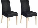 4-Fußstuhl HOME AFFAIRE "Umag", schwarz (luxus, microfaser schwarz), B:46,5cm H:94cm T:59,5cm, Holzwerkstoff, Stühle, 4-Fußstuhl, Sitz und Rücken gepolstert