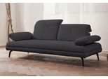 2-Sitzer HOME AFFAIRE "Stenlille", grau (anthrazit), B:212cm H:83cm T:107cm, Struktur weich (100% Polyester);Struktur grob (100% Polyester);100% NaturLEDER, Sofas, 2-Sitzer, incl. Sitztiefen-, Kopfteil- und Armteilverstellung