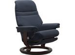 Relaxsessel STRESSLESS "Sunrise", blau (oxford blau paloma), B:88cm H:103cm T:78cm, Leder BATICK: BATICK ist ein leicht korrigiertes, durchgefärbtes und genarbtes Möbelleder, bei dem die meisten Unebenheiten und Spuren in der Regel entfernt wurden.;Leder PALOMA: PALOMA ist ein durchgefärbtes Semianilin-Möbelleder mit natürlicher Narbung.;ROHLEDER Stoff Q2 FARON: Ein fester zuverlässiger Bouclé mit