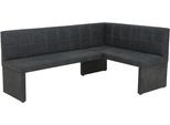Eckbank HELA "MELANIE", schwarz (vintage anthrazit, vintage anthrazit), B:200cm H:90cm T:61cm, 100% Polyester, Sitzbänke, Eckbank, Vintage Optik