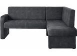 Eckbank HOME AFFAIRE "Umag", schwarz, B:190cm H:89cm T:140cm, Holzwerkstoff, Massivholz, Polyester, Sitzbänke, Eckbank, Sitz und Rücken gepolstert, verschiedene Qualitäten