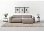 Ecksofa TRENDMANUFAKTUR "Braga, mit hochwertigem Kaltschaum, L-Form, in Cord erhältlich", grau (taupe grau), B:255cm H:72cm T:160cm, 100% Polyester, Sofas, Ecksofa, modernes Sofa, Couch mit hohem Sitzkomfort, 255/72/160 cm (B/H/T)