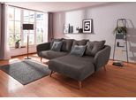 Ecksofa HOME AFFAIRE "Baggio formschöne Polsterecke, bequem, Breite 277cm, L-Form", grau (anthrazit), B:277cm H:80cm T:162cm, Sofas, Ecksofa, Zierkissen inklusive
