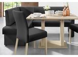 Eckbank HOME AFFAIRE "Umag", schwarz, B:190cm H:89cm T:140cm, Holzwerkstoff, Massivholz, Polyester, Sitzbänke, Eckbank, Sitz und Rücken gepolstert, verschiedene Qualitäten