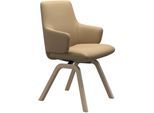 Polsterstuhl STRESSLESS "Laurel", beige (sand paloma, walnuss), B:58cm H:92cm T:59cm, Leder PALOMA: PALOMA ist ein durchgefärbtes Semianilin-Möbelleder mit natürlicher Narbung., Stühle, Polsterstuhl, Low Back mit Armlehne, Größe L, mit schräggestellten Beinen in Walnuss