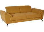 2,5-Sitzer SIT & MORE "Percy", gelb (mustard), B:207cm T:112cm, Sofas, 2 5-Sitzer, 12 cm Fußhöhe, Sitztiefenverstellung, wahlweise Kopfteilverstellung