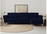 Ecksofa HOME AFFAIRE "MARSEILLE (279/152cm),L-Form, Rec. rechts/links, verschiedene Bezüge", blau, B:279cm H:88cm T:152cm, Struktur fein (58% Polyester, 22% Polypropylen);Filzoptik (100% Polyester);Webstoff (100% Polyester), Sofas, Ecksofa, Massivholzbeine Eiche, Landhausstil, Wellenunterfederung