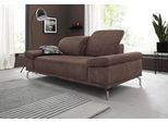 2-Sitzer HOME AFFAIRE "Caluna", braun, B:202cm H:97cm T:111cm, Luxus-Microfaser Vintageoptik (100% Polyester);Flachgewebe (100% Polyester);Luxus-Mikrofaser (90% Polyester, 10% Polyamid), Sofas, 2-Sitzer, mit Sitztiefen- und Kopfteilverstellung