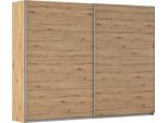 Schwebetürenschrank OTTO HOME "Kleiderschrank Schrank Garderobe Schlafzimmerschrank THANOS", braun (eiche artisan), B:271cm H:210cm T:62cm, Holzwerkstoff, Schränke, Schwebetürenschrank, Optional mit Spiegel, Metall-Griffleisten alufarben MADE IN GERMANY