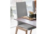 Polsterstuhl STRESSLESS "Laurel", grau (wild dove batick, eiche gekalkt), B:57cm H:105cm T:60cm, Leder BATICK: BATICK ist ein leicht korrigiertes, durchgefärbtes und genarbtes Möbelleder, bei dem die meisten Unebenheiten und Spuren in der Regel entfernt wurden., Stühle, Polsterstuhl, High Back, Größe M, mit abgerundeten Beinen in Eiche gekalkt
