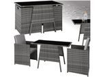 tectake® Rattan Sitzgruppe, für 2 Personen, UV-beständig, zusammenschiebbar