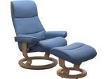 Relaxsessel STRESSLESS "View", blau (lazuli blau), B:91cm H:109cm T:83cm, Sessel, Relaxsessel, mit Classic Base, Größe L,Gestell Eiche