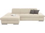 Ecksofa "SO4100 V", beige (creme), B:284cm H:80cm T:190cm, SET ONE BY MUSTERRING, Sofas, Ecksofa, mit verstellbaren Kopfteilen, wahlweise mit Funktionen, Cord-Bezug