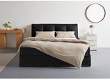 Boxspringbett "Addyson", schwarz, B:190cm L:230cm, 100% Polyester, LEGER HOME BY LENA GERCKE, Komplettbetten, Boxspringbett, Boxspringbett inkl. Topper, 2 Matratzen
