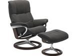 Relaxsessel STRESSLESS "Mayfair", grau (rock paloma), B:79cm H:102cm T:44cm, Leder BATICK: BATICK ist ein leicht korrigiertes, durchgefärbtes und genarbtes Möbelleder, bei dem die meisten Unebenheiten und Spuren in der Regel entfernt wurden.;Leder PALOMA: PALOMA ist ein durchgefärbtes Semianilin-Möbelleder mit natürlicher Narbung.;ROHLEDER Stoff Q2 FARON: Ein fester zuverlässiger Bouclé mit einem
