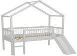 Hausbett VIPACK "Forrest ist ein hochwertiges Massivholz Haus Bett "Made in Europe", weiß, weiß, weiß, B:175,8cm H:185cm L:207,5cm, Betten, Hausbett, wahlweise aus massiver Eiche geölt oder Buche massiv weiß lackiert