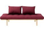 Daybett KARUP DESIGN "Pace", rot (bordeaux), B:200cm H:37cm L:200cm, Daybetten, Daybett, aus massiven Kiefernholz, inkl. Futonmatratze
