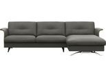 Ecksofa FLEXLUX "Glow, super bequem durch hochwertigem Sitzaufbau mit Federkern, L-Form", grau (warm mineral grau), B:273cm H:81cm T:158cm, 100% Echteder, Sofas, Ecksofa, Modernes skandinavisches Design