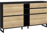 Schuhschrank FORTE "Quayle", braun (schwarz, braun), B:174,8cm H:99,3cm T:34,1cm, Holzwerkstoff, Schränke, Schuhschrank, Schuhkipper, Breite 174,8cm