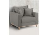Sessel HOME AFFAIRE "Edina", grau, B:95cm H:74cm T:84cm, Webstoff (100% Polyester);Baumwollmix (50% Baumwolle, 50% Polyester);Baumwollmix (50% Baumwolle, 50% Polyester), Sessel, Sessel, auch in Baumwollmix-Bezug, im skandinavischem Stol