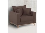Sessel HOME AFFAIRE "Edina", braun, B:95cm H:74cm T:84cm, Webstoff (100% Polyester);Baumwollmix (50% Baumwolle, 50% Polyester);Baumwollmix (50% Baumwolle, 50% Polyester), Sessel, Sessel, auch in Baumwollmix-Bezug, im skandinavischem Stol