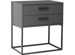 Nachtkommode SCHLAFKONTOR "Suna Kommode, Nachttisch, Nachtschrank", graphit, B:60cm H:65cm T:38,5cm, Melamin, Sideboards, Nachtkommode, auf Metallgestell