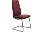 Polsterstuhl STRESSLESS "Laurel", rot (bordeaux batick, chrom glänzend), B:53cm H:105cm T:60cm, Leder BATICK: BATICK ist ein leicht korrigiertes, durchgefärbtes und genarbtes Möbelleder, bei dem die meisten Unebenheiten und Spuren in der Regel entfernt wurden., Stühle, Polsterstuhl, High Back, Größe L, mit Beinen aus Stahl in Chrom glänzend