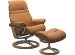 Relaxsessel STRESSLESS "Sunrise", braun (new caramel), B:79cm H:103cm T:73cm, Leder BATICK: BATICK ist ein leicht korrigiertes, durchgefärbtes und genarbtes Möbelleder, bei dem die meisten Unebenheiten und Spuren in der Regel entfernt wurden.;Leder PALOMA: PALOMA ist ein durchgefärbtes Semianilin-Möbelleder mit natürlicher Narbung.;ROHLEDER Stoff Q2 FARON: Ein fester zuverlässiger Bouclé mit einem