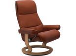 Relaxsessel STRESSLESS "View", braun (copper paloma), B:91cm H:109cm T:83cm, Leder BATICK: BATICK ist ein leicht korrigiertes, durchgefärbtes und genarbtes Möbelleder, bei dem die meisten Unebenheiten und Spuren in der Regel entfernt wurden.;Leder PALOMA: PALOMA ist ein durchgefärbtes Semianilin-Möbelleder mit natürlicher Narbung.;ROHLEDER Stoff Q2 FARON: Ein fester zuverlässiger Bouclé mit einem