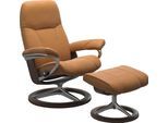 Relaxsessel STRESSLESS "Consul", braun (new caramel), B:78cm H:97cm T:70cm, Leder BATICK: BATICK ist ein leicht korrigiertes, durchgefärbtes und genarbtes Möbelleder, bei dem die meisten Unebenheiten und Spuren in der Regel entfernt wurden.;Leder PALOMA: PALOMA ist ein durchgefärbtes Semianilin-Möbelleder mit natürlicher Narbung.;ROHLEDER Stoff Q2 FARON: Ein fester zuverlässiger Bouclé mit einem s