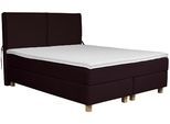 Boxspringbett HOME AFFAIRE "Nele", lila, B:141cm L:210cm, Struktur fein (100% Polyester);Samtvelours (100% Polyester), Komplettbetten, Boxspringbett, inkl. Topper im schlichtem Design
