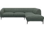 Ecksofa FLEXLUX "Belle Designsofa, L-Form, B/T 268/209 cm", grün (dusty grün), B:268cm H:74cm T:209cm, 85% Polyester/15%Polyamide, Sofas, Ecksofa, Skandinavisches Design, In hochwertiger Verarbeitung