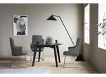 Polsterstuhl STRESSLESS "Laurel", grau (grau batick, schwarz matt), B:58cm H:105cm T:60cm, Leder BATICK: BATICK ist ein leicht korrigiertes, durchgefärbtes und genarbtes Möbelleder, bei dem die meisten Unebenheiten und Spuren in der Regel entfernt wurden., Stühle, Polsterstuhl, High Back mit Armlehne, Größe L, mit Beinen aus Stahl in Schwarz matt