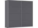 Schwebetürenschrank OTTO HOME "Kleiderschrank Schrank Garderobe Schlafzimmerschrank THANOS", grau (graumetallic), B:226cm H:229cm T:62cm, Holzwerkstoff, Schränke, Schwebetürenschrank, Optional mit Spiegel, Metall-Griffleisten alufarben MADE IN GERMANY