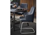 Polsterstuhl STRESSLESS "Laurel", blau (oxford blau paloma, chrom glänzend), B:58cm H:92cm T:60cm, Leder PALOMA: PALOMA ist ein durchgefärbtes Semianilin-Möbelleder mit natürlicher Narbung., Stühle, Polsterstuhl, Low Back mit Armlehne, Größe L, mit Beinen aus Stahl in Chrom glänzend