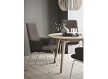 Polsterstuhl STRESSLESS "Laurel", braun (braun batick, chrom matt), B:58cm H:105cm T:60cm, Leder BATICK: BATICK ist ein leicht korrigiertes, durchgefärbtes und genarbtes Möbelleder, bei dem die meisten Unebenheiten und Spuren in der Regel entfernt wurden., Stühle, Polsterstuhl, High Back mit Armlehne, Größe L, mit Beinen aus Stahl in Chrom matt