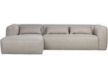 Ecksofa WOOOD "Bean", grau (hellgrau), B:305cm H:73cm T:175cm, Sofas, Ecksofa, mit Ottomane, inklusive Kissen, Breite 305 cm