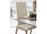 Polsterstuhl STRESSLESS "Laurel", beige (cream batick, eiche gekalkt), B:57cm H:105cm T:60cm, Leder BATICK: BATICK ist ein leicht korrigiertes, durchgefärbtes und genarbtes Möbelleder, bei dem die meisten Unebenheiten und Spuren in der Regel entfernt wurden., Stühle, Polsterstuhl, High Back, Größe M, mit abgerundeten Beinen in Eiche gekalkt