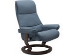Relaxsessel STRESSLESS "View", blau (sparrow blau paloma), B:78cm H:105cm T:78cm, Leder BATICK: BATICK ist ein leicht korrigiertes, durchgefärbtes und genarbtes Möbelleder, bei dem die meisten Unebenheiten und Spuren in der Regel entfernt wurden.;Leder PALOMA: PALOMA ist ein durchgefärbtes Semianilin-Möbelleder mit natürlicher Narbung.;ROHLEDER Stoff Q2 FARON: Ein fester zuverlässiger Bouclé mit e