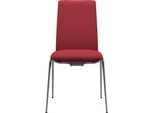 Polsterstuhl STRESSLESS "Laurel", rot (berry rot dinamica, chrom glänzend), B:57cm H:92cm T:59cm, Microfaser DINAMICA (88% Polyester, 12% Polyurethan), Stühle, Polsterstuhl, Low Back, Größe M, mit Beinen aus Stahl in Chrom glänzend