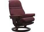 Relaxsessel STRESSLESS "Sunrise", rot (bordeaux batick), B:88cm H:103cm T:78cm, Leder BATICK: BATICK ist ein leicht korrigiertes, durchgefärbtes und genarbtes Möbelleder, bei dem die meisten Unebenheiten und Spuren in der Regel entfernt wurden.;Leder PALOMA: PALOMA ist ein durchgefärbtes Semianilin-Möbelleder mit natürlicher Narbung.;ROHLEDER Stoff Q2 FARON: Ein fester zuverlässiger Bouclé mit ein