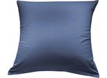 Kissenbezug PRIMERA "Primera Luxus-Satin Kissenbezug", blau (denim), B:80cm L:80cm, Mako-Satin, 100% Baumwolle, Mako-Satin, Kissenbezüge, Kissenbezug, Passend zu unserer Primera Luxus-Satin Bettwäsche