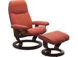 Relaxsessel STRESSLESS "Consul", braun (henna), B:72cm H:94cm T:70cm, Sessel, Relaxsessel, mit Hocker, mit Classic Base, Größe S, Gestell Braun