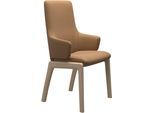 Polsterstuhl STRESSLESS "Laurel", braun (taupe paloma, walnuss), B:58cm H:105cm T:60cm, Leder PALOMA: PALOMA ist ein durchgefärbtes Semianilin-Möbelleder mit natürlicher Narbung., Stühle, Polsterstuhl, High Back mit Armlehne, Größe L, mit abgerundeten Beinen in Walnuss