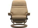 Relaxsessel STRESSLESS "Sunrise", beige (sand paloma), B:88cm H:103cm T:78cm, Leder BATICK: BATICK ist ein leicht korrigiertes, durchgefärbtes und genarbtes Möbelleder, bei dem die meisten Unebenheiten und Spuren in der Regel entfernt wurden.;Leder PALOMA: PALOMA ist ein durchgefärbtes Semianilin-Möbelleder mit natürlicher Narbung.;ROHLEDER Stoff Q2 FARON: Ein fester zuverlässiger Bouclé mit einem