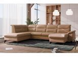 Wohnlandschaft SIT & MORE "Astoria U-Form", braun (macciato), B:329cm H:91cm T:225cm, 100% Polyester, Sofas, Wohnlandschaft, wahlweise mit motorischer Relaxfunktion